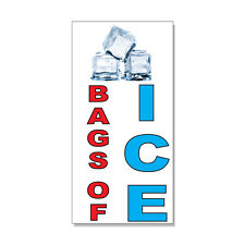 Bags Of Ice Red Blue Food Bar Restaurant Food Truck DECAL STICKER Store Sign