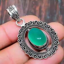 Green Onyx Gemstone Handmade Gift Jewelry Pendant 1.77 A714"