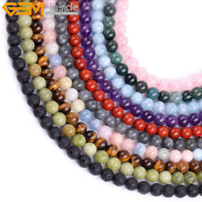 Natural Assorted Gemstone Round Smooth Loose Beads Jewelry Making Strand 15 8mm"