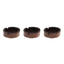 1/2/3 Nearly Round Wood Retro Ash Tray Cendrier Table Decorative 10x3cm