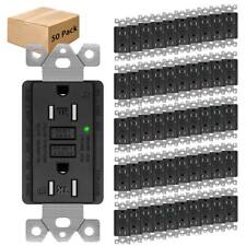 GFCI Outlet 15 Amp Weather Resistant TR GFI Duplex Receptacles ETL Black 50 Pack - South El Monte - US