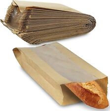 MT Products Brown Bread Bags with Window 6.5 x 2" x 18" - Pack of 50"