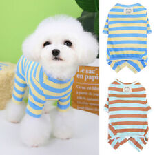 Pet Dog Cat Pajamas Soft Clothes Cute Puppy Shirt Striped Jumpsuit Sleepwear - Toronto - Canada