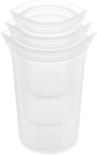 Zip Top Reusable Food Storage Bags | 3 Cup Set [Frost] | Silicone Meal Prep Cont