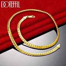 DOTEFFIL 18K Gold Color 6mm Side Chain Necklace Fashion Engagement Jewelry
