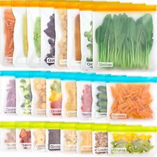 Reusable Food Storage Bags 24 Pack Bpa Free Flat Freezer Bags8 Reusable Gallon