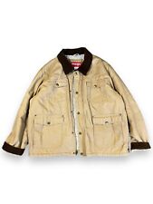Wrangler Tan Jacket Mens XL Sherpa Lined Canvas Trucker Chore Coat Corduroy