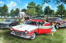 Church in Your Sunday's Best Metal Sign, Retro Automotive Decor