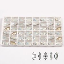 White Opal Navette Rhinestone Gold Silver Claw Crystal Garment Craft Accessories