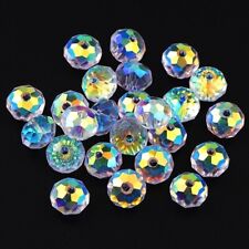 50Pcs 6mm AB white Round Crystal Glass Loose Spacer Beads for Jewelry Making DIY
