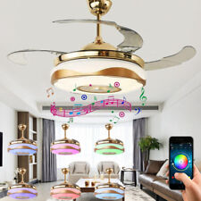 36/42"Smart Bluetooth 7-Color LED Chandelier Invisible Ceiling Fan+Music Player - Chino - US"