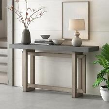 U_STYLE Contemporary Console Table with Concrete Wood Top, Extra Long Entryway - Mumbai - India