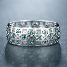 Elegant Women Wedding Ring 925 Silver Filled Jewelry Round Zircon Ring Sz 6-10