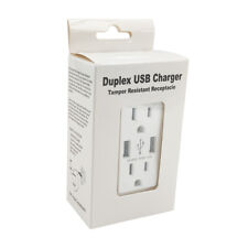 Duplex Receptacle 15 Amp, Smart 4.8A,USB Charger Wall Outlet Dual High Speed - Walnut - US