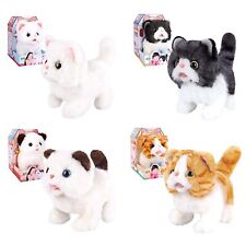 Boys Easter Eggs Electric Smart Plush Vocal Pet Cat Walking Stuffed Animal Toy - CN