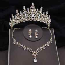 Baroque Tiaras Bridal Jewelry Sets Crown Earrings Necklace Set Wedding Accessory
