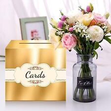 D Cards Ribbon Sign Gold Shiny Metallic 10 In. X 10 In. Foldable Box With Slit