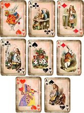 8 ATC Alice in Wonderland glossy small gift card insert envelopes organza bag