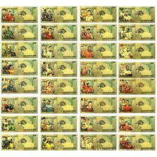 32 Pcs Qatar 2022 World Football Gold Banknotes Flag soccer Souvenir Gift cards