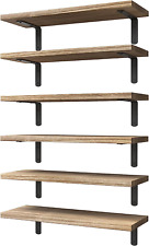 Floating Shelves Set of 6, Wood Floating Shelves for Bedroom, Rustic Farmhouse - Denver - US
