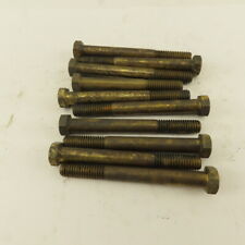 3/8-16 x 3-1/2 Brass Hex Head Bolt 1" Thread Patina Lot Of 10 - Middlebury - US"