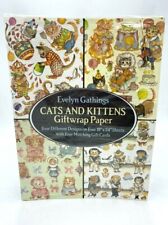 NEW Evelyn Gathings Cats And Kittens Giftwrap Paper Gift Cards Vintage Victorian