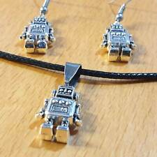 Tibetan Silver Robot Charm Jewellery Sets - Earrings, Pendants & Necklaces