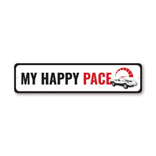 Chevy Corvette My Happy Pace Metal Sign Chevrolet Automotive Car Man Cave Sports
