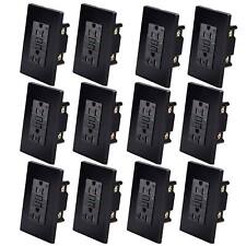 GFCI Outlet 15 Amp Weather Resistant TR GFI Duplex Receptacles ETL Black 12 Pack - South El Monte - US
