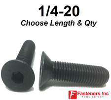 1/4-20 Flat Head Cap Screw Black Oxide Thread Socket (Choose Length & Qty) - Redding - US