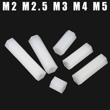 M2 M2.5 M3 M4 M5 White Nylon Plastic Hex Spacer Standoff Pillar Female Screws - CN