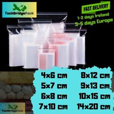 Clear Plastic Poly Grip Self Seal Resealable Zip Lock Small Mini Bags Jewellery