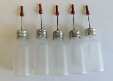5 pcs. Refillable Precision Bottle Oiler 1/2 oz.-NO OIL, Needle Tip, Guns-USA