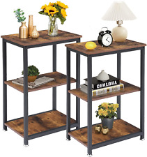 Tall End Side Tables Set of 2, 30 Height Nightstand with 3-Tier Storage Shelf f - Toronto - Canada"
