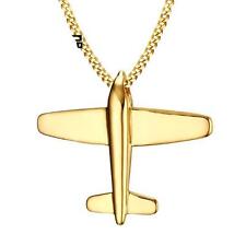 Simple design stainless steel airplane pendants necklace Gold Plated Jewelry 24'