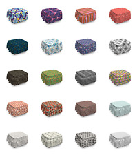 Ambesonne Geometric Design Ottoman Cover 2 Piece Slipcover Set and Ruffle Skirt - Toronto - Canada