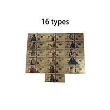 16 pcs America Movies Stars gold banknote Golden ticket cards For Fans Gift