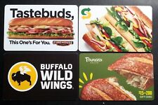 FIREHOUSE/SUBWAY/BUFFALO WINGS/PANERA Gift Cards - (no monetary value)