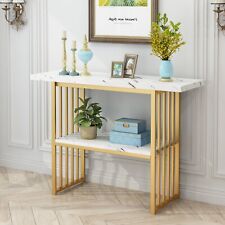 US 42 Modern Gold Metal Legs Entryway Table, Faux Marble Console/Accent Table - Toronto - Canada"