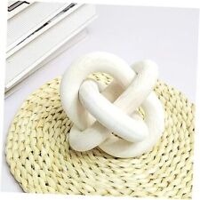 3-Ring Wooden Chain, Pine Wood Carving, Modern Home Minimalist Coffee Table F - Mumbai - India