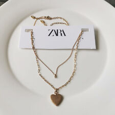 New 2pcs Zara Heart Pendant Necklace Gift Vintage Women Party Holiday Jewelry