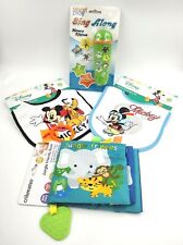 Baby Starter Pack Lot of 4 Items Disney Mickey Baby Bibs crinkle book Sing Along