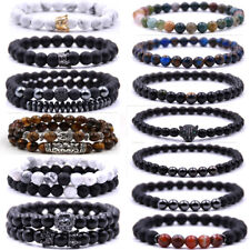 2020 Women Mens Micro Pave CZ Ball Charm Bracelet Jewelry Black Matte Agate Bead