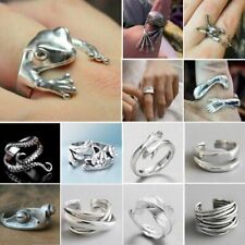 Fashion Silver Punk Adjustable Opening Finger Ring Women Men Jewellery Gifts