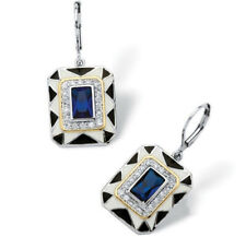 Fashion Silver Blue Pendant Ear Stud Dangle Engagement Earrings Jewelry Gift