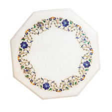 15 Marble Table top handmade floral inlay semi precious stones work"