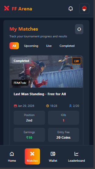 Fully Developed Free Fire Tournament Website | Mobile Friendly | Vercel Hosted | Ready to Sell