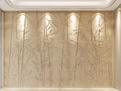 Botanical Bamboo Pattern Wall Cladding by Stone Art By SKL