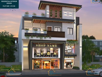 Commercial cum Residential Exterior Design in Gondia