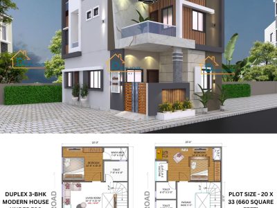 Compact 3-BHK Duplex House Design in Guna